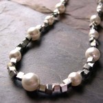 Modern Tibetan Silver and White Pearl Necklace