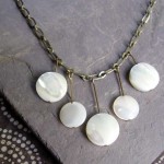 Mother of Pearl Antiqued Brass Pearl Necklace