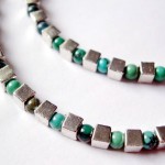Natural Turquoise and Tibetan Silver Double Strand Necklace